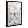 quadro borboleta e ornamentos preto reflexo
