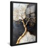 quadro arvore dourada contra o marmore preto reflexo