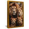 quadro pausa para foto na familia leonina dourado