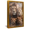 quadro pausa para foto na familia leonina dourado reflexo