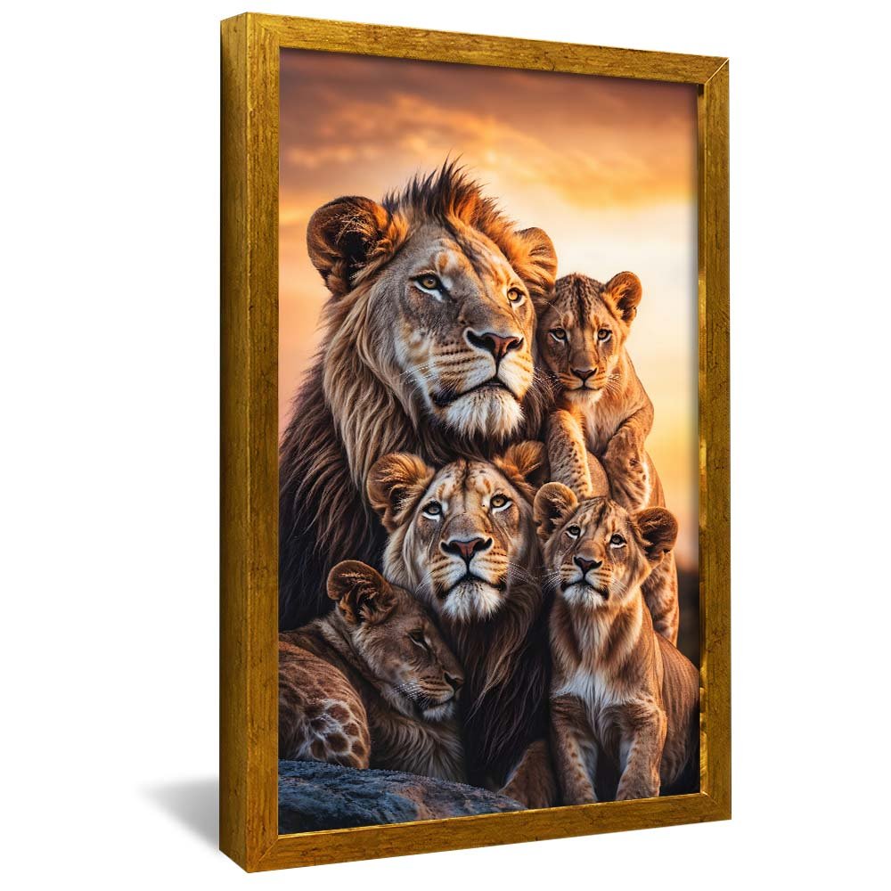 Quadro Decorativo Família de Leões V4 V2257