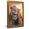 quadro familia de leoes dourado reflexo