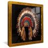 quadro cocar indigena dourado reflexo