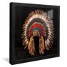 quadro cocar indigena preto reflexo