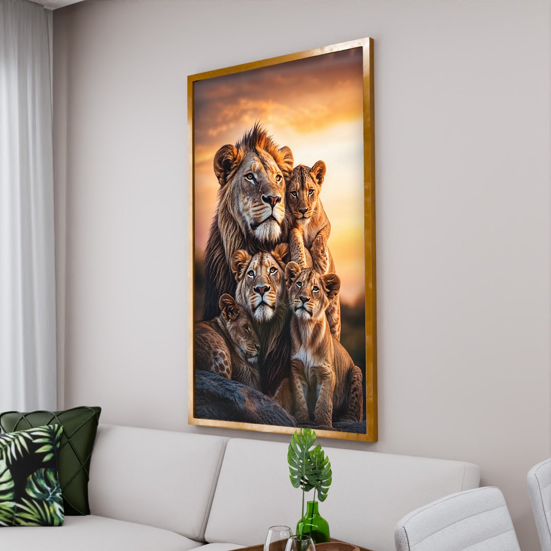 Quadro Decorativo Família de Leões V4 V2257