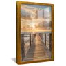 quadro trapiche no por do sol dourado reflexo