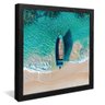 quadro canoa na praia preto