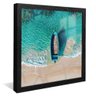 quadro canoa na praia preto reflexo