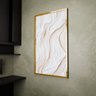 1 quadro painel abstrato branco dourado