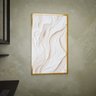 2 quadro painel abstrato branco dourado
