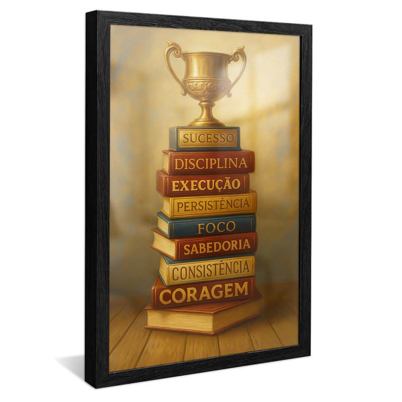 quadro caminha do sucesso preto reflexo