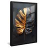 quadro floral black gold preto reflexo