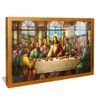 quadro santa ceia v3 dourado reflexo