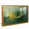 quadro abstrato verde dourado reflexo