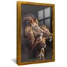quadro trio de leoes dourado reflexo