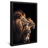 quadro trio de leoes preto
