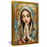 quadro santa maria em vitral dourado