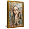 quadro santa maria em vitral dourado reflexo
