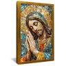 quadro jesus cristo em vitral dourado