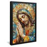 quadro jesus cristo em vitral preto
