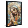 quadro jesus cristo em vitral preto reflexo