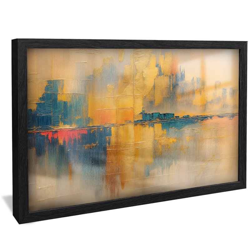 quadro metropolis abstrata preto reflexo