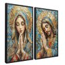 quadro duo maria jesus vitral v2 preto reflexo