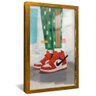 quadro onde os icones caminham dourado reflexo