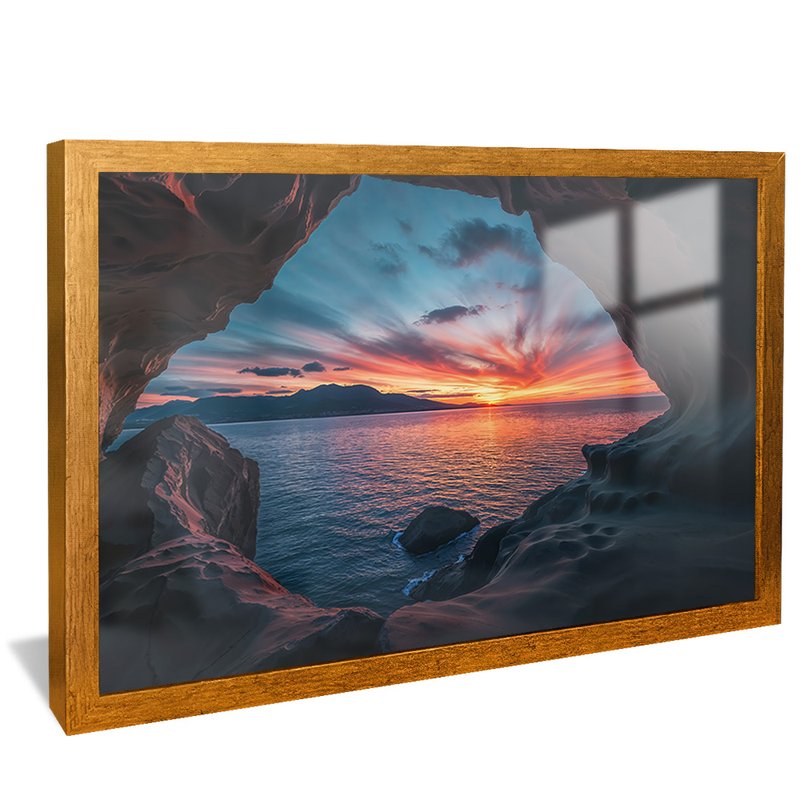 quadro onde terra abre dourado reflexo