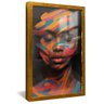 quadro pinturas no rosto dourado reflexo