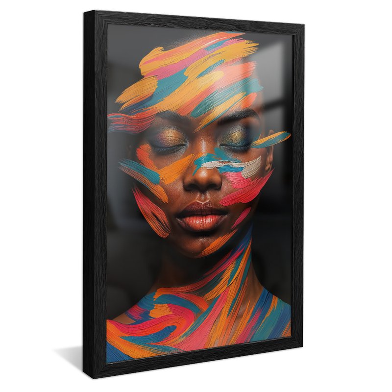 quadro pinturas no rosto preto reflexo