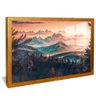 quadro montanhas dos alpes dourado reflexo