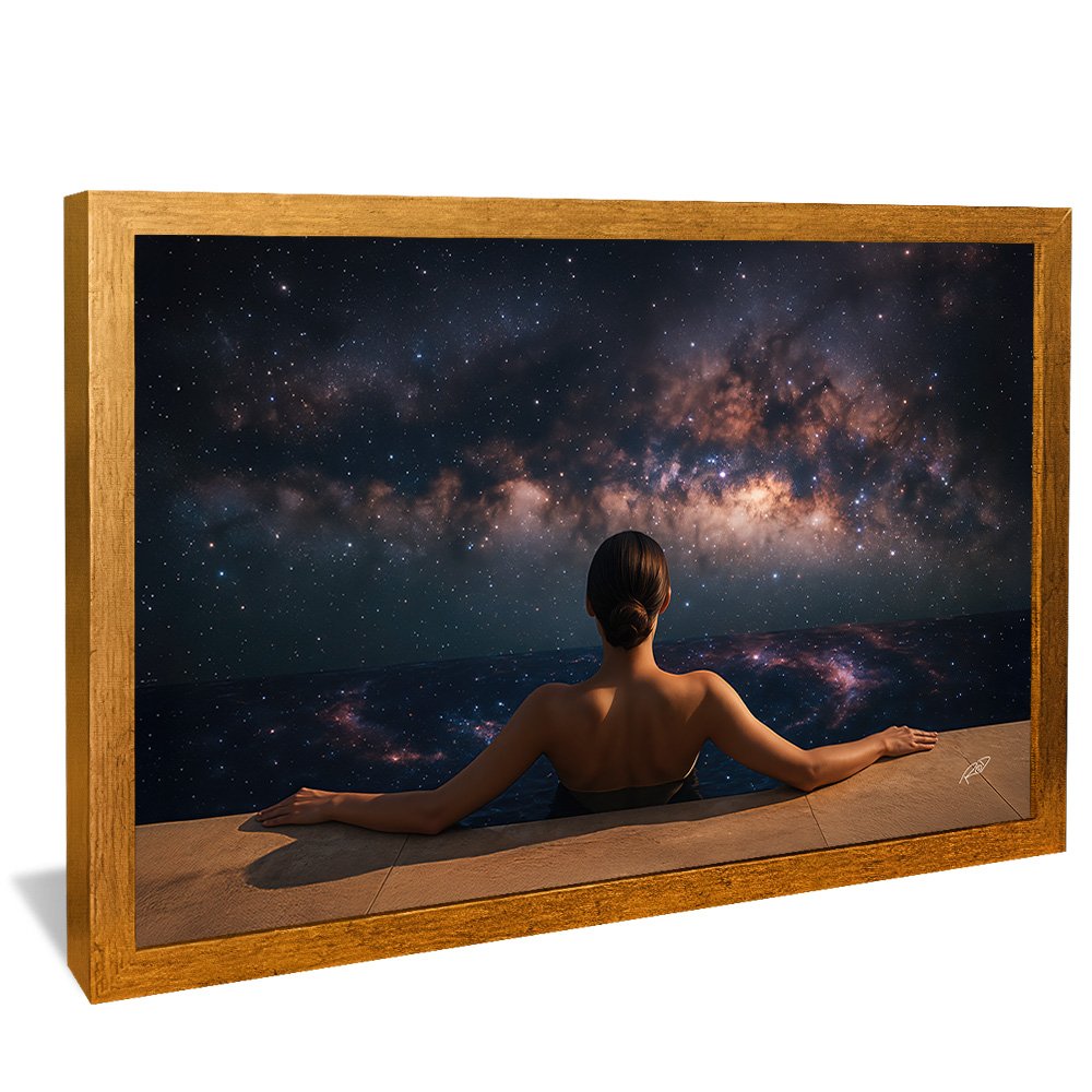 Quadro Decorativo Mulher Piscina de Galáxia V2321