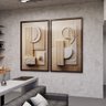 1 quadro duo detalhes madeira abstrato