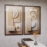 2 quadro duo detalhes madeira abstrato