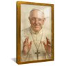 quadro papa francisco dourado reflexo