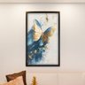 2 quadro borboleta dourada azul