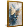 quadro borboleta dourada e azul dourado reflexo
