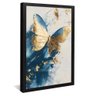 quadro borboleta dourada e azul preto