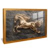 quadro cavalo dourado ferro dourado reflexo