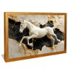 quadro cavalo branco marmore dourado