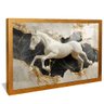 quadro cavalo branco marmore dourado reflexo