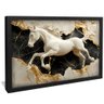 quadro cavalo branco marmore preto