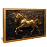 quadro cavalo dourado pedra dourado