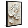 quadro folhas 3d preto