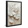 quadro folhas 3d preto reflexo