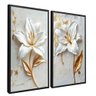 quadro duo floral leite preto