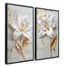 quadro duo floral leite preto reflexo