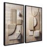 quadro duo painel madeira abstrato preto reflexo