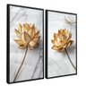 quadro duo floral marmore preto reflexo